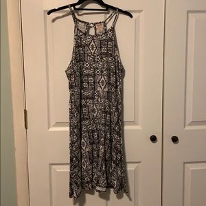 Black and White Tropical Patterned Sundress